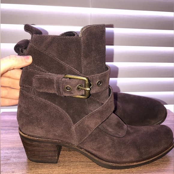 𝅺COLE Haan G Series | Brown Strappy Ankle Boots Size 7B - Picture 1 of 8